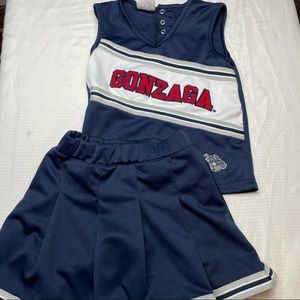 Gonzaga girls cheer outfit skirt/skort top S